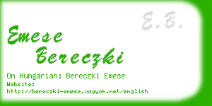 emese bereczki business card